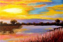 LAKE SUNSET: 12 x 10 inches - £85 - prints also available