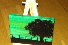 Tree-and-fence-green-background